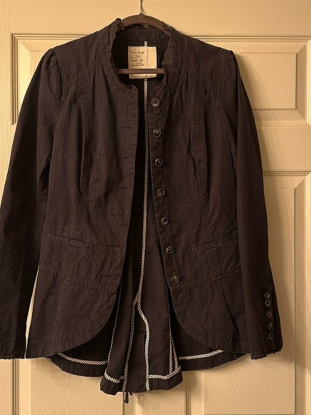 Free People 1970 Victorian Style lace up  jacket